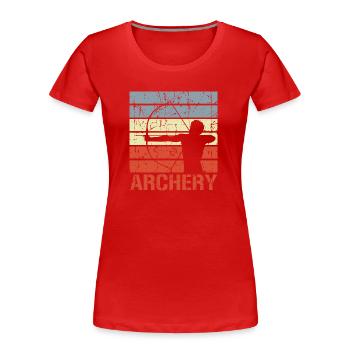 Tir à l’arc Look rétro - T-shirt bio Premium Femme - rouge - Devant - Mia (176cm)