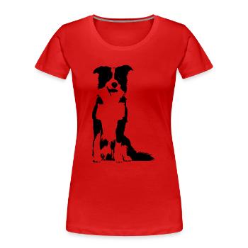 Border-Collie - Frauen Premium Bio T-Shirt - Rot - Vorne - Mia (176cm)