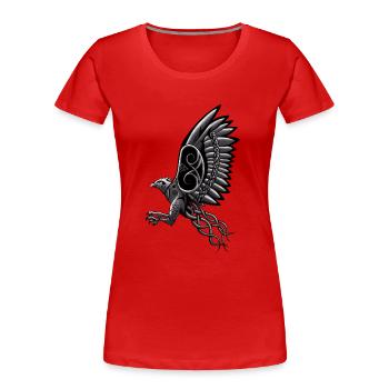Celtic Harpy (Vintage Art) - Women's Premium Organic T-Shirt - red - Front - Mia (176cm)