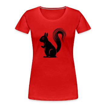 écureuil - T-shirt bio Premium Femme - rouge - Devant - Mia (176cm)