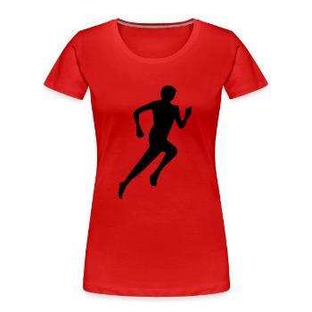 Runner - Frauen Premium Bio T-Shirt - Rot - Vorne - Mia (176cm)