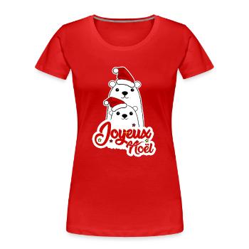 Joyeux Noel Noël fêter noël - T-shirt bio Premium Femme - rouge - Devant - Mia (176cm)