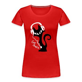Cat Cat Music Headphones Music Headphones - T-shirt bio Premium Femme - rouge - Devant - Mia (176cm)