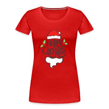 line-happychristmas typografie - Frauen Premium Bio T-Shirt - Rot - Vorne - Mia (176cm)