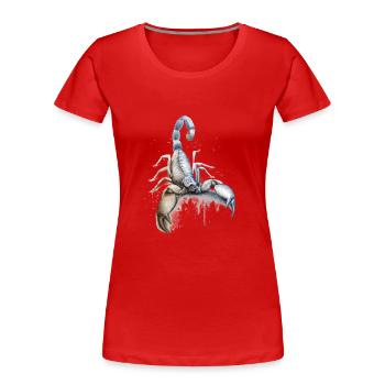 Sternzeichen Skorpion - Frauen Premium Bio T-Shirt - Rot - Vorne - Mia (176cm)