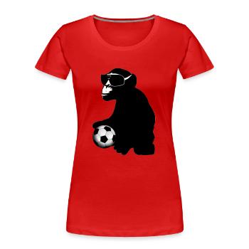soccer monkey - Frauen Premium Bio T-Shirt - Rot - Vorne - Mia (176cm)