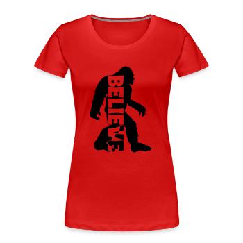 Big Foot Bigfoot Yeti Monster Believe Gift - Women's Premium Organic T-Shirt - red - Front - Mia (176cm)