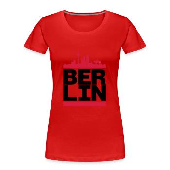 Berlin City - Frauen Premium Bio T-Shirt - Rot - Vorne - Mia (176cm)
