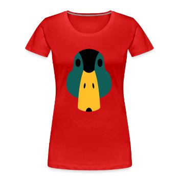 Ente / stilisiert - Frauen Premium Bio T-Shirt - Rot - Vorne - Mia (176cm)