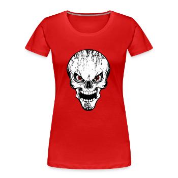 skull grunge style - Frauen Premium Bio T-Shirt - Rot - Vorne - Mia (176cm)