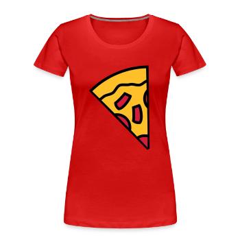 paprika teil stücke pizza rund groß comic cartoon - Frauen Premium Bio T-Shirt - Rot - Vorne - Mia (176cm)