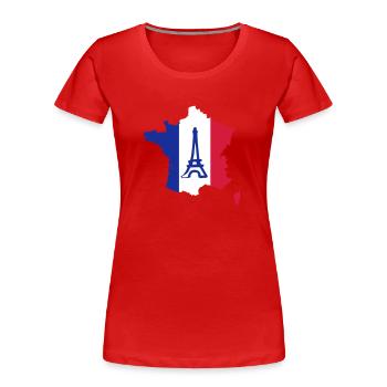 France - T-shirt bio Premium Femme - rouge - Devant - Mia (176cm)
