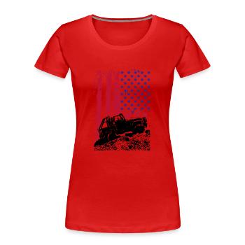 TOUT-TERRAIN AMÉRICAIN - T-shirt bio Premium Femme - rouge - Devant - Mia (176cm)
