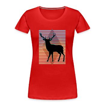 Deer - Women's Premium Organic T-Shirt - red - Front - Mia (176cm)