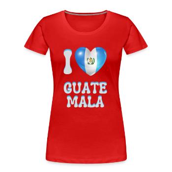Ich liebe Guatemala - Frauen Premium Bio T-Shirt - Rot - Vorne - Mia (176cm)