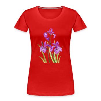 Blumen - Frauen Premium Bio T-Shirt - Rot - Vorne - Mia (176cm)
