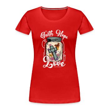 Église Religion Catholique Catholique Jésus-Christ - T-shirt bio Premium Femme - rouge - Devant - Mia (176cm)