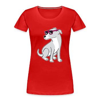 Chien avec des lunettes de soleil - T-shirt bio Premium Femme - rouge - Devant - Mia (176cm)