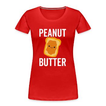 Peanut Butter - Women's Premium Organic T-Shirt - red - Front - Mia (176cm)