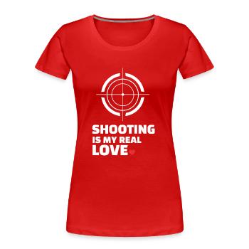 Ich Liebe Es Zu Schießen - Frauen Premium Bio T-Shirt - Rot - Vorne - Mia (176cm)