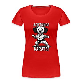 dog Martial Arts Self-Defense - Women's Premium Organic T-Shirt - red - Front - Mia (176cm)