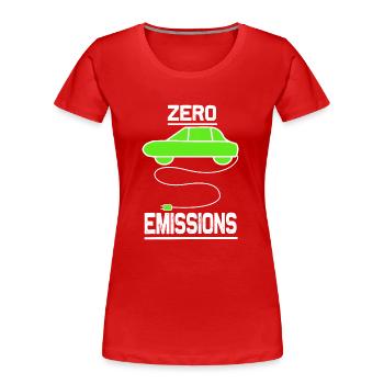 zero emissions - Frauen Premium Bio T-Shirt - Rot - Vorne - Mia (176cm)