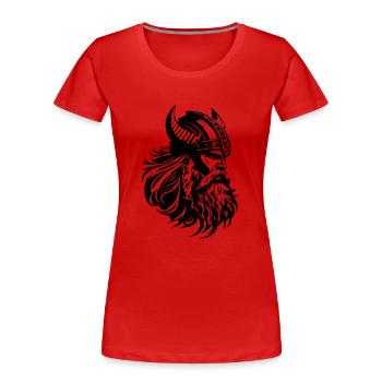 Viking Head Warrior Viking - Women's Premium Organic T-Shirt - red - Front - Mia (176cm)