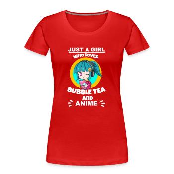 Bubble Tea Bubble Tee Mädchen Geschenk - Frauen Premium Bio T-Shirt - Rot - Vorne - Mia (176cm)