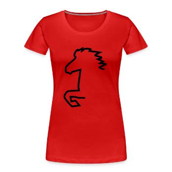 Icelandic horse - Women's Premium Organic T-Shirt - red - Front - Mia (176cm)