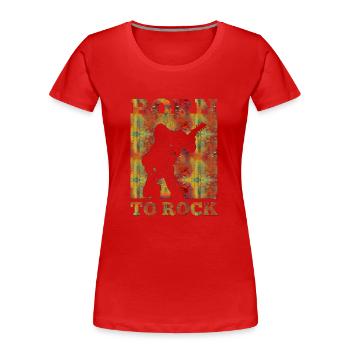 Groupe de musique rock Guitare rétro Heavy Metal vintage - T-shirt bio Premium Femme - rouge - Devant - Mia (176cm)