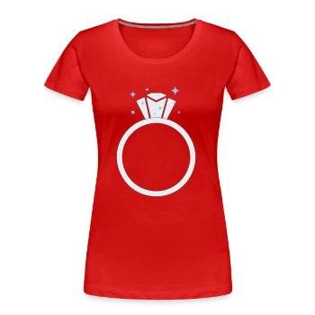 Bague de mariage en diamant - T-shirt bio Premium Femme - rouge - Devant - Mia (176cm)