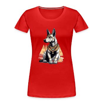 Egyptian dog n°1 - Women's Premium Organic T-Shirt - red - Front - Mia (176cm)