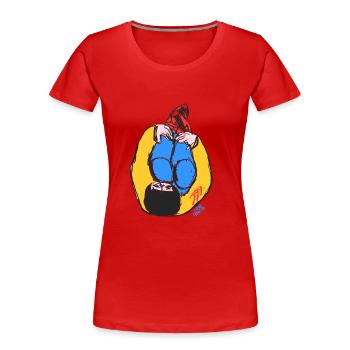 Hip Hop v2 00 - Frauen Premium Bio T-Shirt - Rot - Vorne - Mia (176cm)