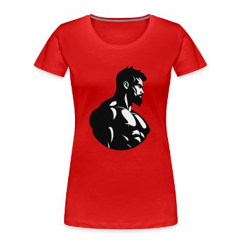 Muskelmann - Frauen Premium Bio T-Shirt - Rot - Vorne - Mia (176cm)