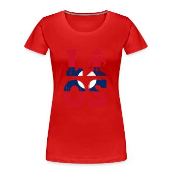 Laos Lao Laotian Flag Elephant Lao I Gift - Women's Premium Organic T-Shirt - red - Front - Mia (176cm)