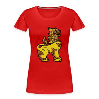 Chinthe, Myanmar, Myanmar - Frauen Premium Bio T-Shirt - Rot - Vorne - Mia (176cm)