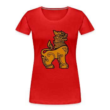Chinthe, Myanmar, Myanmar - Frauen Premium Bio T-Shirt - Rot - Vorne - Mia (176cm)