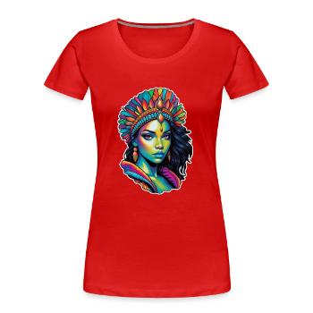 Afro Frau - Schönheit - Frauen Premium Bio T-Shirt - Rot - Vorne - Mia (176cm)