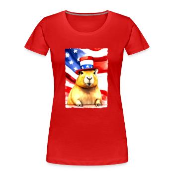 rodent "Capybara President" - Women's Premium Organic T-Shirt - red - Front - Mia (176cm)