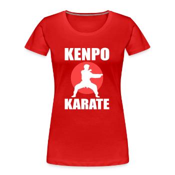 Karate Selbstverteidigung Kampfsport - Frauen Premium Bio T-Shirt - Rot - Vorne - Mia (176cm)