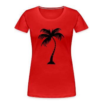 palm tree - Women's Premium Organic T-Shirt - red - Front - Mia (176cm)