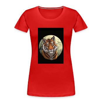 Tigre majestueux - T-shirt bio Premium Femme - rouge - Devant - Mia (176cm)