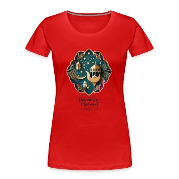 Ramadan Geschenk Eid Mubarak Islam Allah Muslim - Frauen Premium Bio T-Shirt - Rot - Vorne - Mia (176cm)