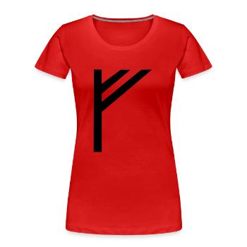 rune fehu,feoh - Women's Premium Organic T-Shirt - red - Front - Mia (176cm)