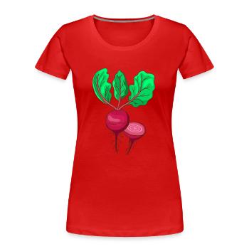 Rote Beete Rübe Bete - Frauen Premium Bio T-Shirt - Rot - Vorne - Mia (176cm)