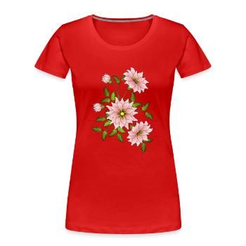 flowers - Women's Premium Organic T-Shirt - red - Front - Mia (176cm)