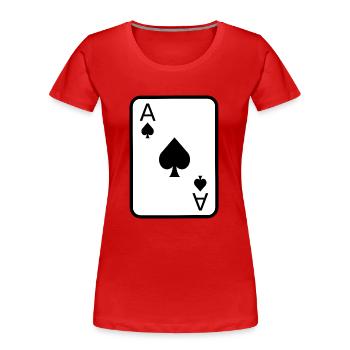 Ace of Spades Idée de cadeau de poker pour carte à jouer - T-shirt bio Premium Femme - rouge - Devant - Mia (176cm)