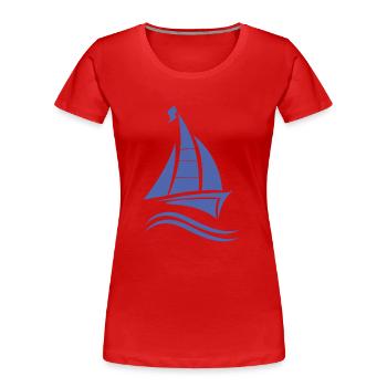 Segeln Segelboot Segelschein - Frauen Premium Bio T-Shirt - Rot - Vorne - Mia (176cm)