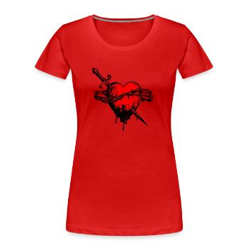 Cœur - T-shirt bio Premium Femme - rouge - Devant - Mia (176cm)
