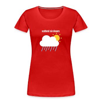 averses de pluie éparses - averses de pluie occasionnelles - T-shirt bio Premium Femme - rouge - Devant - Mia (176cm)